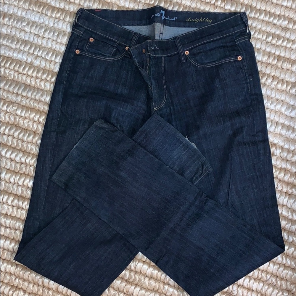 7 For All Mankind embellished straight leg jeans